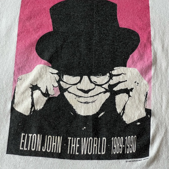 Vtg 80’s Elton John 1989 1990 The World Tour Concert T Shirt XL Made In USA - Picture 3 of 12